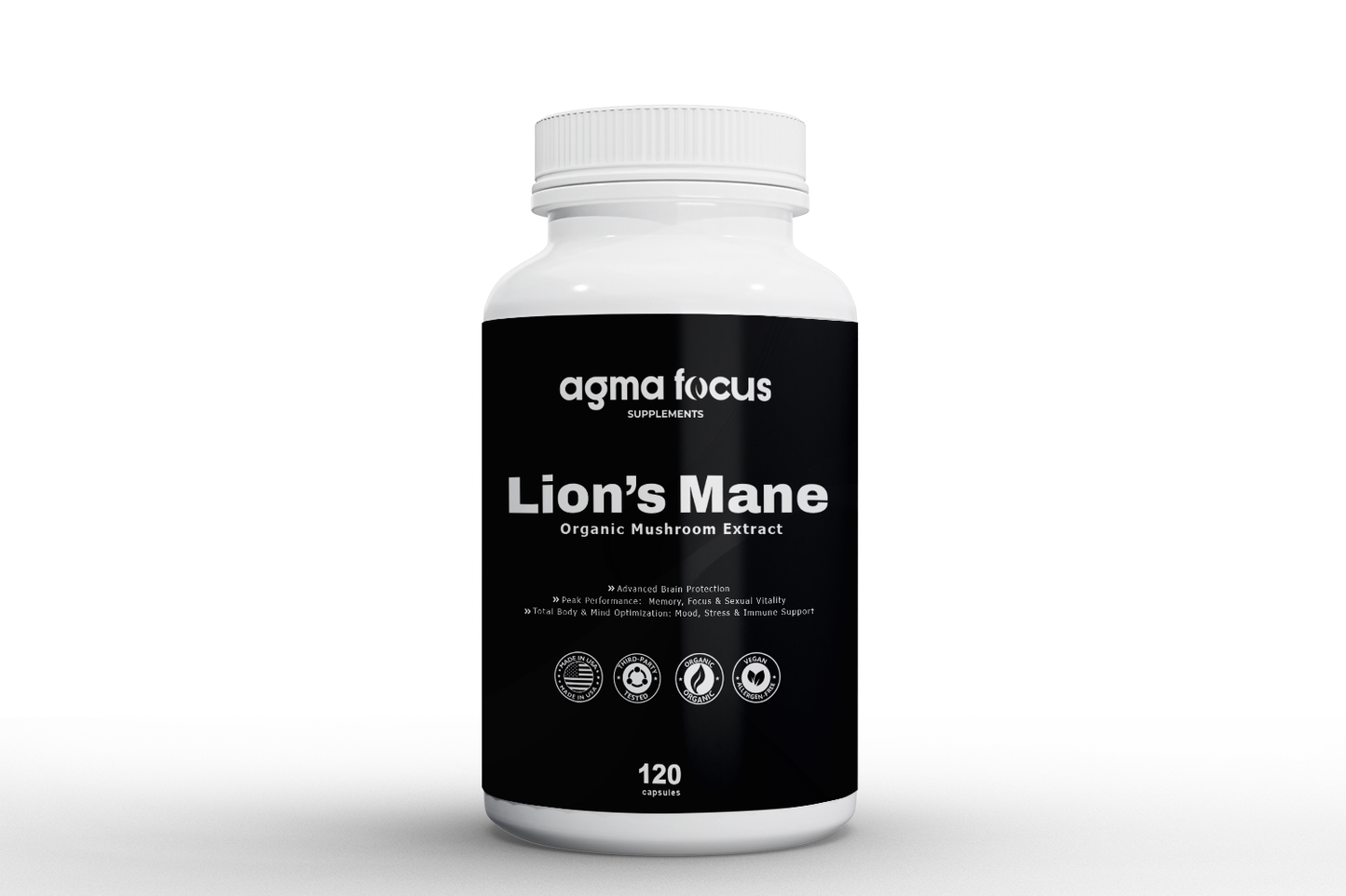 Lion’s Mane – Memory, Focus & Cognitive Support (120 Vegan Capsules)