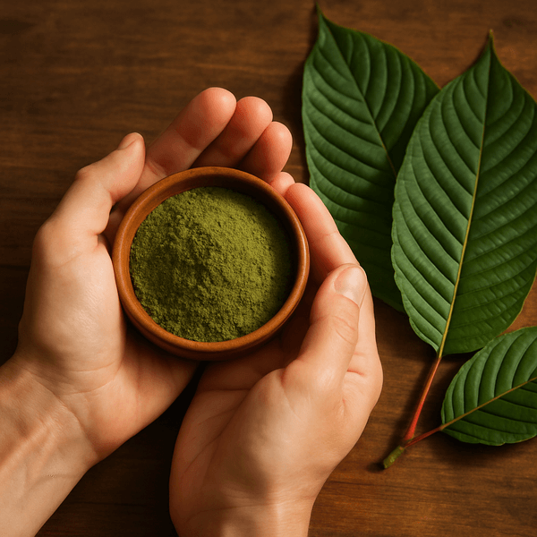 AgmaFocus kratom powder used as a natural botanical alternative for chronic pain management.