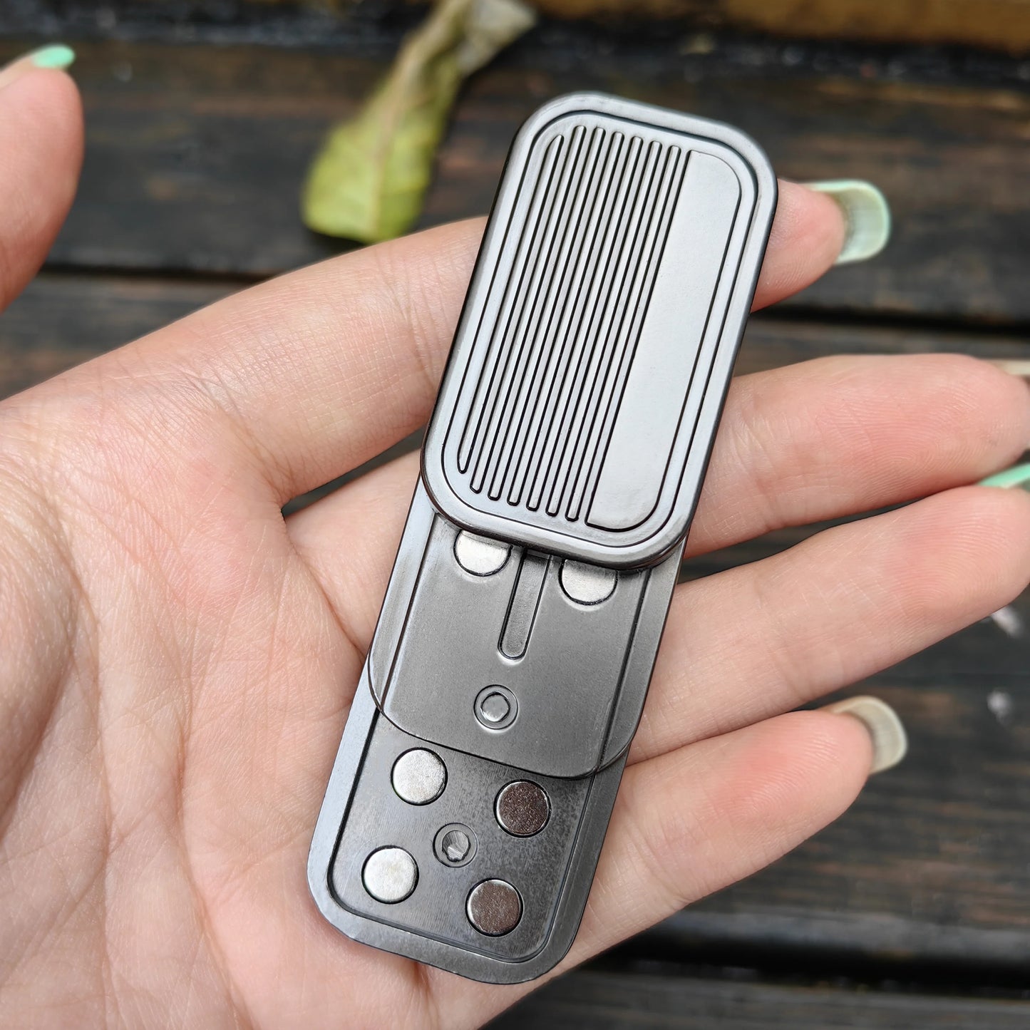 Push Card Magnetic Slider EDC Fidget Slider Metal ADHD Anti Stress